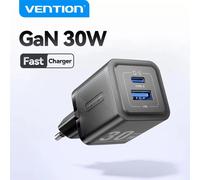 Vention GaN Charger FEQB0-EU Cargador de 2 Puertos (USB-C y USB) 30W Negro