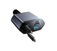 Nuevo cargador rápido para coche, mini cargador para coche cuatro en uno con cable retráctil para teléfono móvil y puerto USB tipo C._M