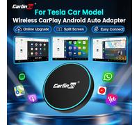 Nuevo CarlinKit T2C-SE Adaptador Inalámbrico Android Auto y CarPlay para Tesla Model 3 y Model Y, Conexión Fácil, Waze, Spotify, Pantalla Dividida, OTA T2C-SE Official Genuine