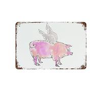 Nuevo cartel de chapa de metal para decoración de pared Flying Pink Pig - What If I Fall, Oh But My Darling, What If You Fly, Cute Pig Letrero de aluminio, Vintage Tin Signs para Home Bar Coffee8