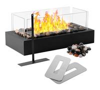 ¡Nuevo! Chimenea de Mesa Portátil [3 Horas de Combustión] - Estufa Pequeña para Interior/Exterior Con Llama Ajustable y Vidrio de Seguridad - Decoración