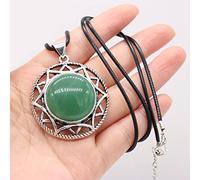 Nuevo collar de piedra natural forma redonda cristal ópalo malaquita moda Reiki Heal Tribe collar joyería regalo,Aventurina verde