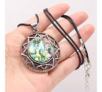 Nuevo collar de piedra natural forma redonda cristal ópalo malaquita moda Reiki Heal Tribe collar joyería regalo,Abulón