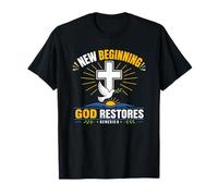 Nuevo Comienzo Dios restaura la fe Cruz Génesis 8 Esperanza Camiseta
