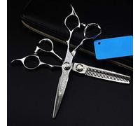 Nuevo conjunto de 6,0 pulgadas salón del corte del pelo tijeras de peluquería profesional del pelo tijeras adelgazamiento por corte del peluquero Tijeras del corte de pelo de afeitar,Plata,6 inch