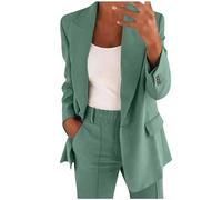 Nuevo Conjunto de Traje de Dos Piezas para Mujer con Chaqueta Formal de Manga Larga y pantalón cómodo para Oficina y Negocios sin Repetir Palabras Clave (Mint Green, L)