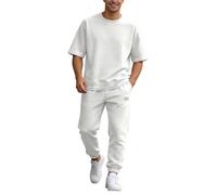 Nuevo Conjunto para Hombre Vestimenta Semi Formal Diaria con Tejido cómodo y Resistentes Estilo Moderno para Uso Diario en Temporada cálida (White, XXXXL)