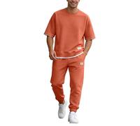 Nuevo Conjunto para Hombre Vestimenta Semi Formal Diaria con Tejido cómodo y Resistentes Estilo Moderno para Uso Diario en Temporada cálida (Orange, XXXXXL)