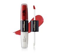 NUEVO Dermacol - Color Labial 16 Horas, Alta Pigmentación, Bifásico, Maquillaje a Prueba de Besos Con Acabado Mate y Brillo, No. 34, Vibrant Red
