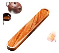 Nuevo estilo chino de madera maciza taza estante de una sola capa de té escurridor con borde liso filete compacto organizador de cocina marrón 40x6.5cm