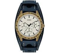 Nuevo GUESS Cepillado Pálido Color Dorado, Azul Marino Pulsera de Cuero Banda