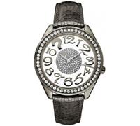 Nuevo GUESS Gunmetal Cuero, Cristales Glitz , Claramente Examen Claro Esfera