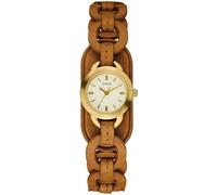 Nuevo Guess Marrón, Saddle, Equipaje Cuero Puño , Banda + Color Dorado Esfera