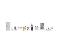 NOCH Figuras temáticas del Mundo del Comedor, Escena Familiar Coloreada a Mano, plástico para Escala H0, complemento dioramas