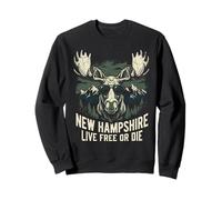 Nuevo Hampshire Live Free Or Die Moose Vintage Souvenir Sudadera