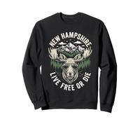 Nuevo Hampshire Live Free Or Die Moose Vintage Souvenir Sudadera