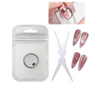 Nuevo imán de ojo de gato en forma de anillo para uñas, herramienta de imán de uñas fuerte, imán en Y y Rin-gMagnet (haz ancho, corazón, francés), ojo de gato circular hueco portátil para bricolaje en