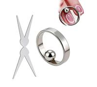 Nuevo imán de ojo de gato en forma de anillo para uñas, herramienta multifunción de imán de uñas de ojo de gato, herramienta de imán de uñas en forma de tijera, imanes en Y y anillo con (ROUND)