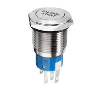 Nuevo interruptor de botón pulsador de metal con luz LED de arranque de motor de 19 mm en 5 colores diferentes de encendido con enclavamiento 12