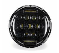 Nuevo juego de 2 faros redondos de 7 pulgadas y 75 W con 13 LED luces delanteras de cruce y largo alcance para Harley/Jeep Wrangler JK TJ en negr