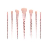 Nuevo Juego de brochas de Maquillaje esmeriladas con Purpurina, Base en Polvo, Colorete, Sombra de Ojos, Mezcla de brochas for Cejas, for Cara, Ojos, Maquillaje (Size : 7pcs Pink)