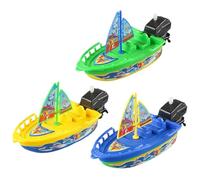 Nuevo juego de juguetes de baño de color aleatorio 1 unidad de bote de cuerda divertida para lancha rápida de bañera de esquí movimiento de agua juguete de bañera para lancha motora (C,