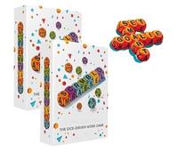 Nuevo juego de palabras con dados mezclados para 1-5 jugadores. Juego de mesa para ejercitar el cerebro, entrenar el vocabulario y el pensamiento, divertido juego de mesa familiar para fiestas (2pcs)