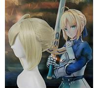 Nuevo juego de peluca Nero Fate Stay Night Saber Arturia Pendragon Cosplay peluca Fate Costume Play pelucas disfraces de Halloween cabello 3 colores A