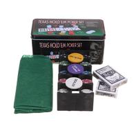Nuevo juego de póker Texas Hold'em profesional de 200 piezas, viene en una caja de hojalata.