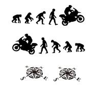 Nuevo kit de pegatinas Evolution + regalo 2 pegatinas rosa de los vientos de 15 cm maletas para moto Enduro Adventure Trail Off Road Sport (negro mate)