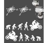 Nuevo kit de pegatinas Evolution + regalo 2 pegatinas rosa de los vientos de 15 cm maletas para moto Enduro Adventure Trail Off Road Sport (blanco brillante)