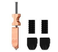 Nuevo kit mejorado de 0,4 mm compatible con Flashforge AD5X, kit de extrusor montado de boquilla desmontable rápido de metal, boquilla de acero endurecido resistente al desgaste con cepillo de