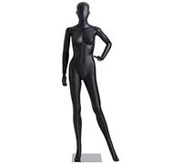Nuevo Maniquí negro abstracto hermoso de mujer de alta calidad mujer masculina en forma de nariz y boca mate (mujer LF6-8 negro mate)
