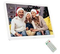 Nuevo Marco De Fotos Digital De 20 Pulgadas, Pantalla IPS De 1440X900, Pantalla Táctil, Sensor De Movimiento, Compatible Con Reloj De Calendario De Vídeo De Rotación Automática,Blanco