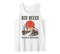 Nuevo México La Tierra del Encantamiento Roadrunner Cactus Vintage Camiseta sin Mangas