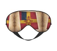 Nuevo México simple mapa de la bandera cómoda ayuda a dormir máscara de ojos suave ajustable cubierta opaca reversible descanso nocturno