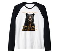 Nuevo México Territorio Animal El Oso De Color Negro Camiseta Manga Raglan