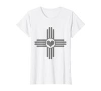 Nuevo México Zia Sun Flag Heart Pride Vintage Camiseta gráfica económica