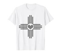 Nuevo México Zia Sun Flag Heart Pride Vintage Camiseta gráfica económica