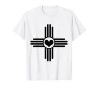 Nuevo México Zia Sun Flag Heart Pride Vintage Camiseta gráfica económica