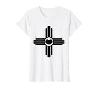 Nuevo México Zia Sun Flag Heart Pride Vintage Camiseta gráfica económica