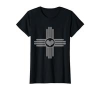 Nuevo México Zia Sun Flag Heart Pride Vintage Camiseta gráfica económica