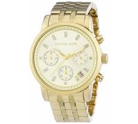 Nuevo Michael Kors Ritz Color Dorado + Cristal Cronógrafo Esfera + Fecha Reloj