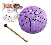 Nuevo Mini tambor de lengua de acero, piedras de Buda, Kit de tambor curativo con sonido de 6 notas de 3 pulgadas, Mini tambor de mano, regalos Zen de meditación y Yoga (Color : Purple 2)