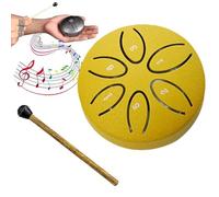 Nuevo Mini tambor de lengua de acero, piedras de Buda, Kit de tambor curativo con sonido de 6 notas de 3 pulgadas, Mini tambor de mano, regalos Zen de meditación y Yoga (Color : Gold 1)