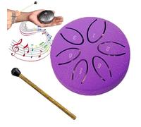 Nuevo Mini tambor de lengua de acero, piedras de Buda, Kit de tambor curativo con sonido de 6 notas de 3 pulgadas, Mini tambor de mano, regalos Zen de meditación y Yoga (Color : Purple 1)