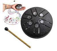 Nuevo Mini tambor de lengua de acero, piedras de Buda, Kit de tambor curativo con sonido de 6 notas de 3 pulgadas, Mini tambor de mano, regalos Zen de meditación y Yoga (Color : Black 2)