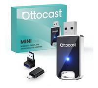 (Nuevo Modelo 2025) OTTOCAST Adaptador Inalámbrico 2 en 1 Carplay Android Auto, OTTO CAST Mini Edge para iOS 10+ y Android 11+, Plug & Play para Coches con Carplay/Android Auto de Fábrica con Cable