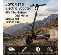 Nuevo Modelo 2026 con Desbloqueo NFC, Scooter Eléctrico JOYOR T10, Entrega Rápida de 3 a 7 Días, Motor Dual, Batería de 60V 18Ah, Scooter Eléctrico Plegable para Adultos, Alta Velocidad, Largo Black