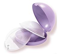 Nuevo modelo con tapones. 2 conchas para el pecho, ahorro de leche, copas de lactancia portátiles, protegen los pezones doloridos para la lactancia materna (morado mejorado, 2 unidades (paquete de 1))